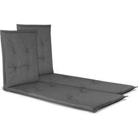 normani 2 Aulfagen Garden Loungers Sun Lounger Cushion – Set of 2 Beach Lounger Cushion with Soft and Durable Filling Made of Waterproof Material Anthracite