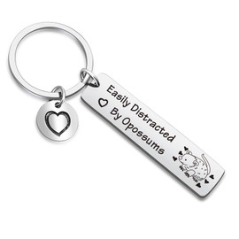 DZOSW Opossum Mom Gifts Opossum Lover Jewelry Vet Keychain Birthday Jewelry Wildlife Rescue Keychain Possum Whisperer Gifts