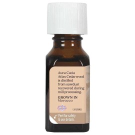 Aura Cacia Atlas Cedarwood Pure Essential Oils Centering Aromatherapy 0.5 fl oz