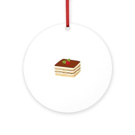 CafePress Tiramisu Round 4" MDF Holiday Ornament