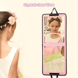 LPHUMEX Pink Portable Folding Dance Kit - 32x13 Full Length Mirror