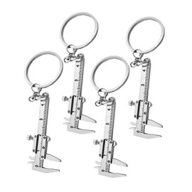 SAFIGLE 4 Piezas Hebilla de calibre Vernier llavero pequeño con calibre vernier llavero colgante pequeño herramientas llavero mini calibre vernier llavero colgante calibre vernier bolsillo