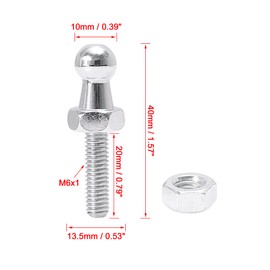 X AUTOHAUX 2 Set 10mm M6x20mm Car Gas Strut Ball Studs Silver Tone for Gas Struts Shocks