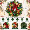 22 Inch Lighted Christmas Wreath with Timer, Red Bow and