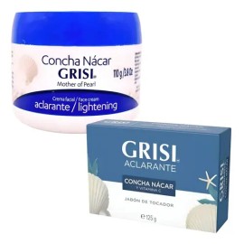 Set Crema Facial Aclarante y Jabón Grisi Concha Nácar  Brightening Face Cream  Soap Set, 125g                                                         