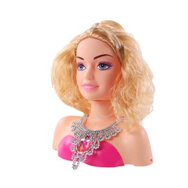 Melody - Blonde Hairdressing Head - Melody Fashion - Hairstyle - 124985 - Pink - Plastic - for Colouring - Doll - Children's Toy - Birthday - Doll - Accessories - from 3 Years