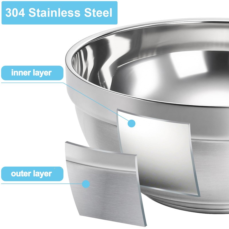 yarlung 10 Pack Stainless Steel Bowls 6.3 Inch Snacks Bowls,