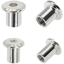 60 PCS Hex Socket Insert Nuts,Bolt Sleeve Nuts,Barrel Nuts for Furniture Connection