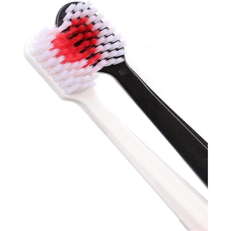 2 cepillos de dientes blancos y negros en forma de