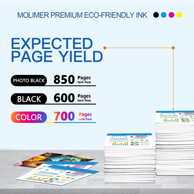 MOLIMER 5PK 302XL Black Color Ink for Epson T302 XL