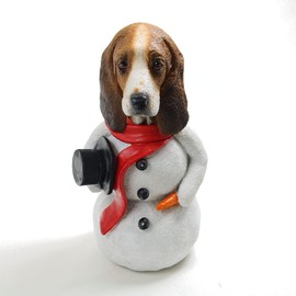 Conversation Concepts Basset Hound Jolly Holidog Snowman Christmas Decoration Figurine Ornament