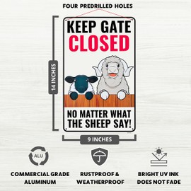 Venicor Sheep Sign Decor - 9 x 14 Inches - Aluminum - Sheep Gifts for Sheep Lovers Kids - Sheep Halter Stand Toy Stuff