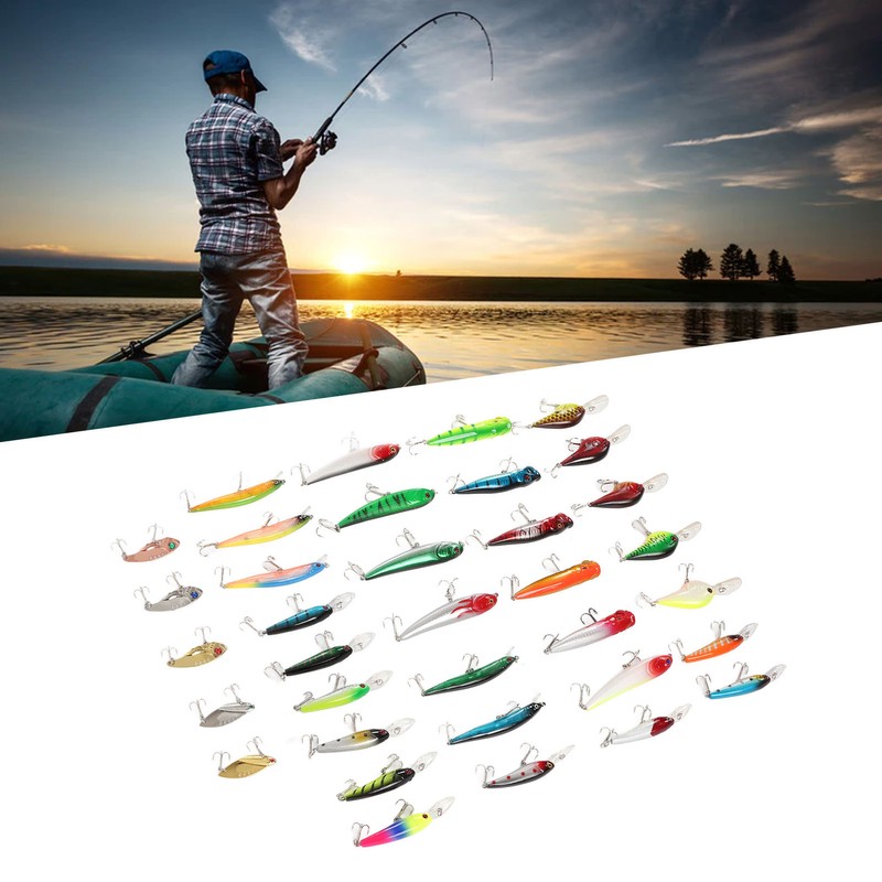 35Pcs Simulation Hard Bait Mixed Minnow Fishing Lure Kit Minnow