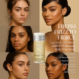 FYN Beauty Hair Wax Stick - Slick Back Hair Products - Edge Control - Hair Accessories for Women & Kids - Fly Away Stick for Hair - Bun Maker & Braiding Gel - Dance Recital Gifts for Girls- 2.7 Fl Oz