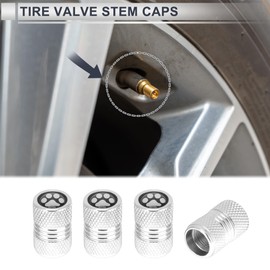 RATCHROLL 4 Pcs Tire Valve Stem Caps Stylish 8x17mm Tyre Valve Dust Covers Silver Tone Aluminum Epoxy Resin