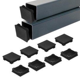 M METERXITY 20-Pack Square Tubing End Caps, 2.8Inch/70mm Plastic Tube Plugs for Square Metal Tube/Chair Legs/Pipe Post/Furniture/Fence, Bumper Tubing Plug [Black]