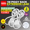 SAS Electrical 2400W Piggy Back Extension Lead, 1 Meter Length,