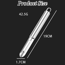 Potato Peeler Stainless Steel Vegetable Silver Julienne 7.5 Inches Straight Peeler Slicer for Kitchen Food Cutter