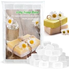 Clear Glycerin Soap-Base for Soap-Making - Sukh Pre-Cut Cubes Soap Base Melt and Pour,DIY Handmade Soap Moisturizing Clear Glycerin Melt and Pour Soap Base for Crafting Soap Making Supplies 430G
