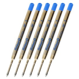 Ballpoint Pen Refill, 337 M, Blue, Pack of 6