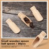 Hepzest 30 Pieces Salt Spoons Small Wooden Spoon with Short