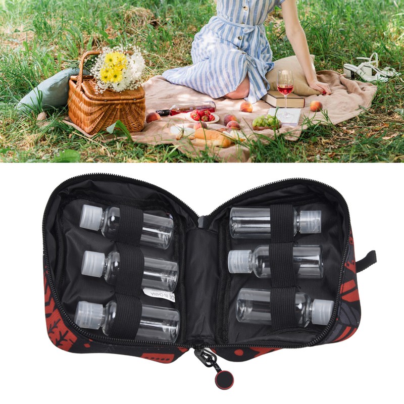6pcs Camping Spice Containers Mini Portable Transparent Spice Jar Kit