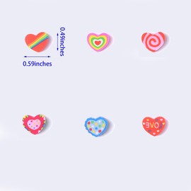 300PCS Mini Cute Pencil Erasers for Kids,Heart-Shaped Erasers Bulk for Valentine's Day Gift Back to School Gift (Heart-Shaped, Small)