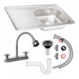 CNX Kit Completo De Tarja Con Mezcladora Flexible Para Cocina