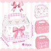 JeVenis Pink Bow Goodies Boxes Bow Popcorn Boxes Pink Bowknot