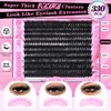 Lash Clusters 330Pcs Cluster 200D Mega Volume Eyelash Extensions 12-22MM