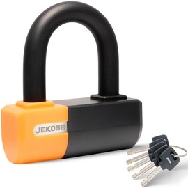Jekosa® PBL110 Heavy-Duty Bike Lock with 5 Keys - 18 mm Cut Resistant Steel Shackle - Weather Resistant ABS Shell | Bike U-Locks for Motorcycle, Bicycle, Scooter, Garage