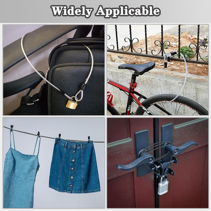 Steel Vinyl Coated Safety Cable Lock with Double Loop -