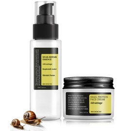 Advanced Snail Mucin Skincare Set forTeen Girl&women,Skin Care Gift Sets With Snail repair serum&Snail Protein Face cream,Hydrating,Pore-Reducing,Travel Kit for All Skin Types,2pcs
