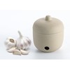 Ceramic Garlic Keeper,Garlic Storage with Lid,Garlic Holder,Beige,Small