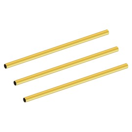 LAVMHAB Round Brass Tube 4mm OD x 0.2mm Wall Thickness x 200mm Length, Seamless Round Brass Pipes Tubing for DIY Craft (3 Pcs)