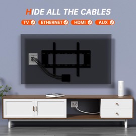 ZEXMTE in Wall Cable Management Kit, Cable Concealer Kit for Wall Mounted TV, Recessed Outlet with TV Cord Hider for Power Cables & Low Voltage Cables, Fits All Plugs