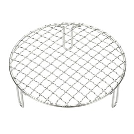 sourcing map 7 Inch Round Cooking Rack, Stainless Steel Canning Racks with Legs, Barbecue Mesh Grill for Baking Cooling Steaming Cookware