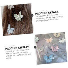 SAFIGLE 10Pcs Butterflies Hair Clips with Alligator Teeth Non Slip Grip Embroidered Hairpins for Hair Accessories for Parties Birthdays and Daily Wear