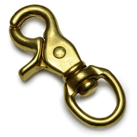 Ganzoo Scissor Snap Hook Swivel L:65mm Snap Carabiner for Dog Leash, 4 Pack Swivel Carabiner, Trigger Head for Paracord 550 Dog Collar, Alloy Steel, Swivel Head, Color Gold