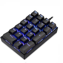 Motospeed K23 Mechanical Numeric Keypad Red Switch Wired 21 Keys Mini Numpad Portable Keypad Backlight Gaming Keypad Extended Layout for Cashier