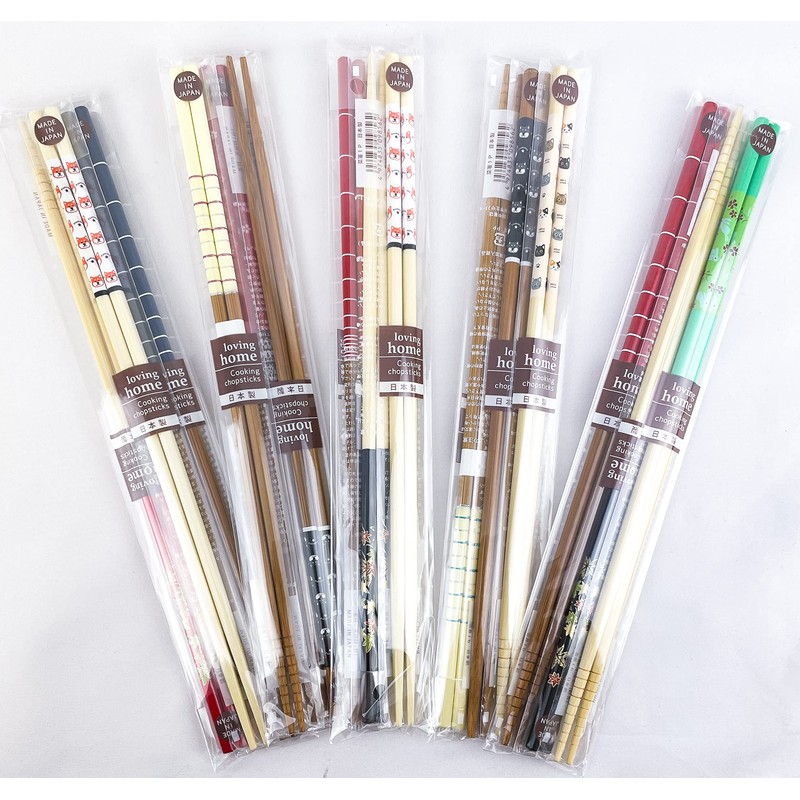 Set of 3 Assorted Cooking Chopsticks, Made in Japan, Natural