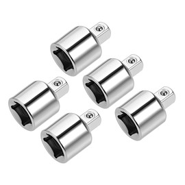 QUARKZMAN 5 pieces 3/8 inch drive (F) x 1/4 inch (M) socket reducer adapter, female to male, Cr-V steel (silver)
