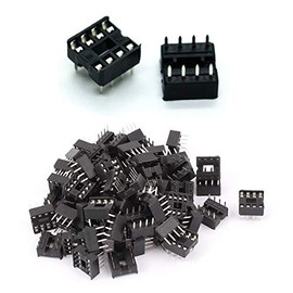 Youmile 50pcs DIP IC Socket 8 Pin DIP-8 2.54MM IC Socket Adapter Solder Type Socket