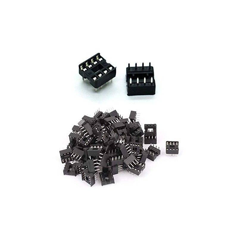 Youmile 50pcs DIP IC Socket 8 Pin DIP-8 2.54MM IC