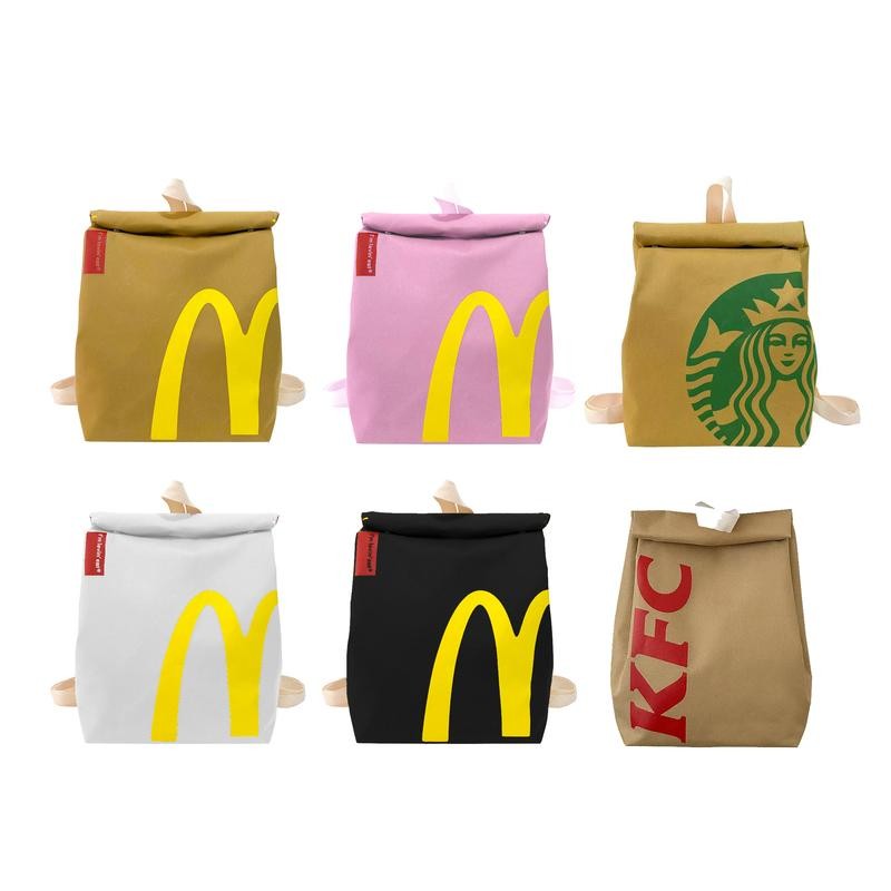 McDonald's Backpack Packaging Student Schoolbag Large Capacity School Funny Cute