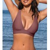 CUPSHE Women's Bikini Top V Neck Triangle Top Wide Straps