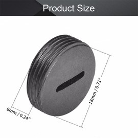 Fielect Carbon Brush Holder Caps 18mm O.D. 6mm Thickness Motor Brush Cover Plastic Fitting Thread Black 2Pcs