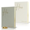 ZICOTO Elegant Linen Wedding Vow Books With Gold Foil Lettering