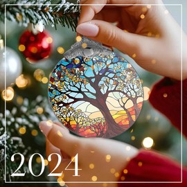 Acrylic Tree of Life Christmas Ornaments 2024, Christian Gifts for Women, Funny Christmas Ornaments, 2024 Christmas Ornaments, for Woment, White Elephant Gifts for Adults