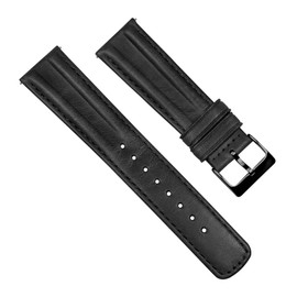 BARTON WATCH BANDS, 24mm Black - Classic Horween Leather Black Buckle Watch Bands - Quick Release - Choose Strap Color & Width
